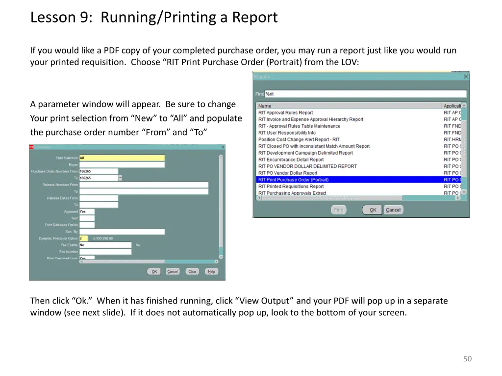 lesson 9 running printing a report 4