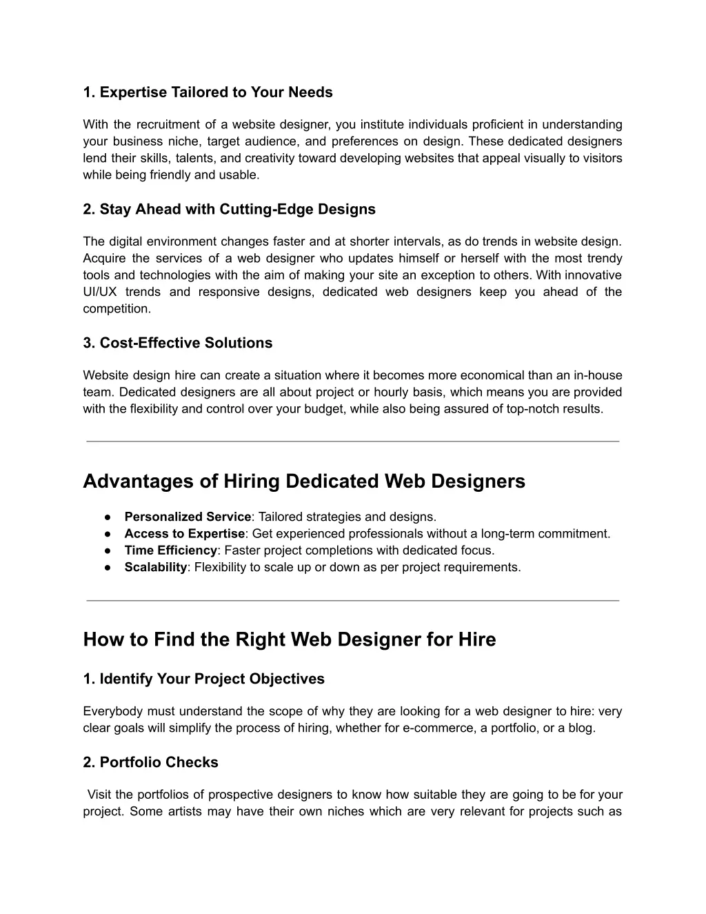 1 expertise tailored to your needs