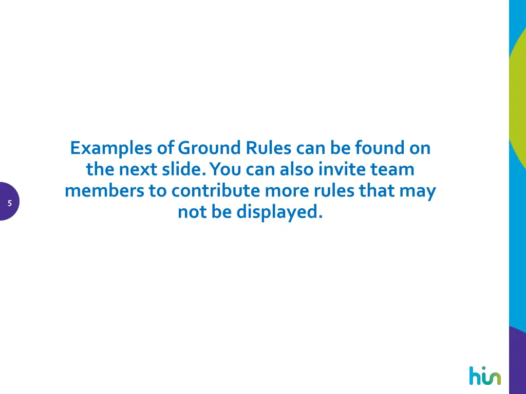 examples of ground rules can be found on the next