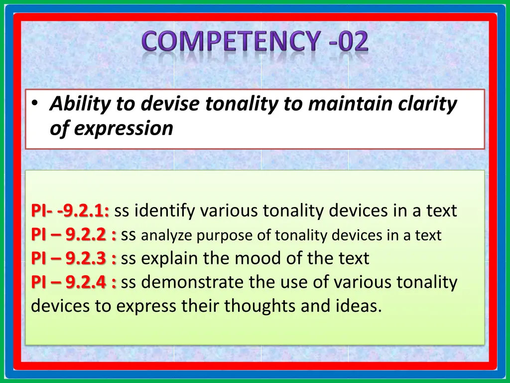 ability to devise tonality to maintain clarity