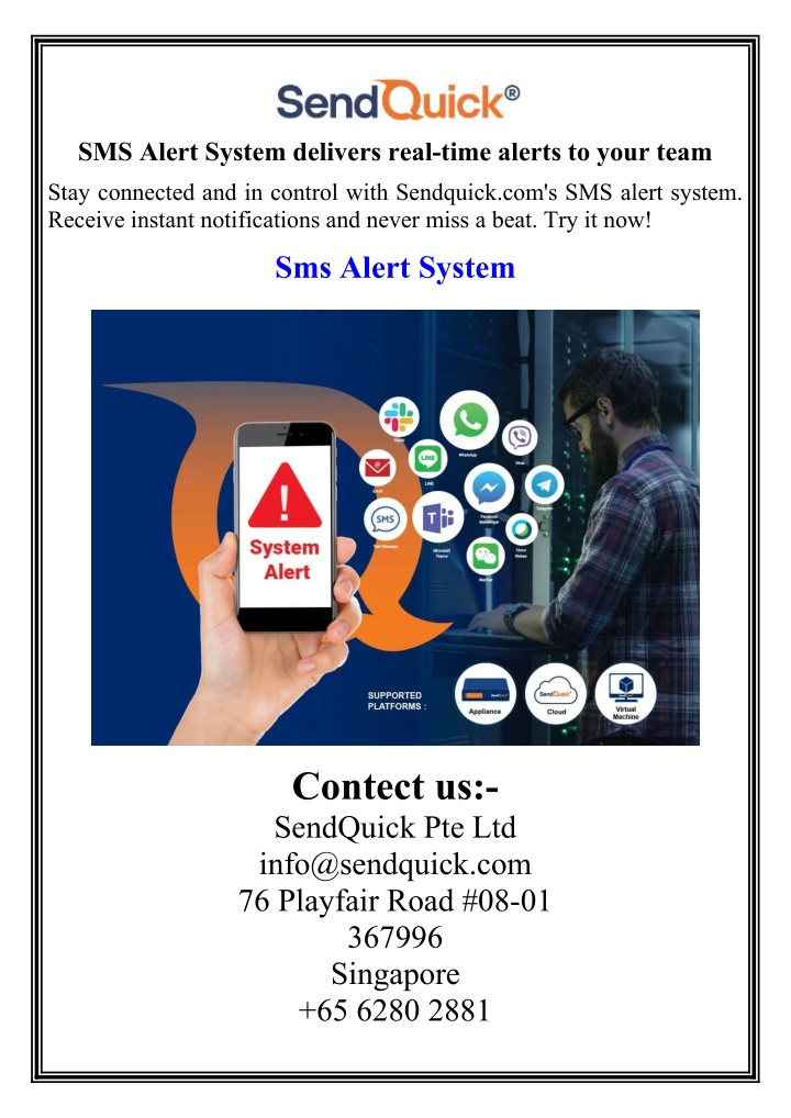 sms alert system delivers real time alerts
