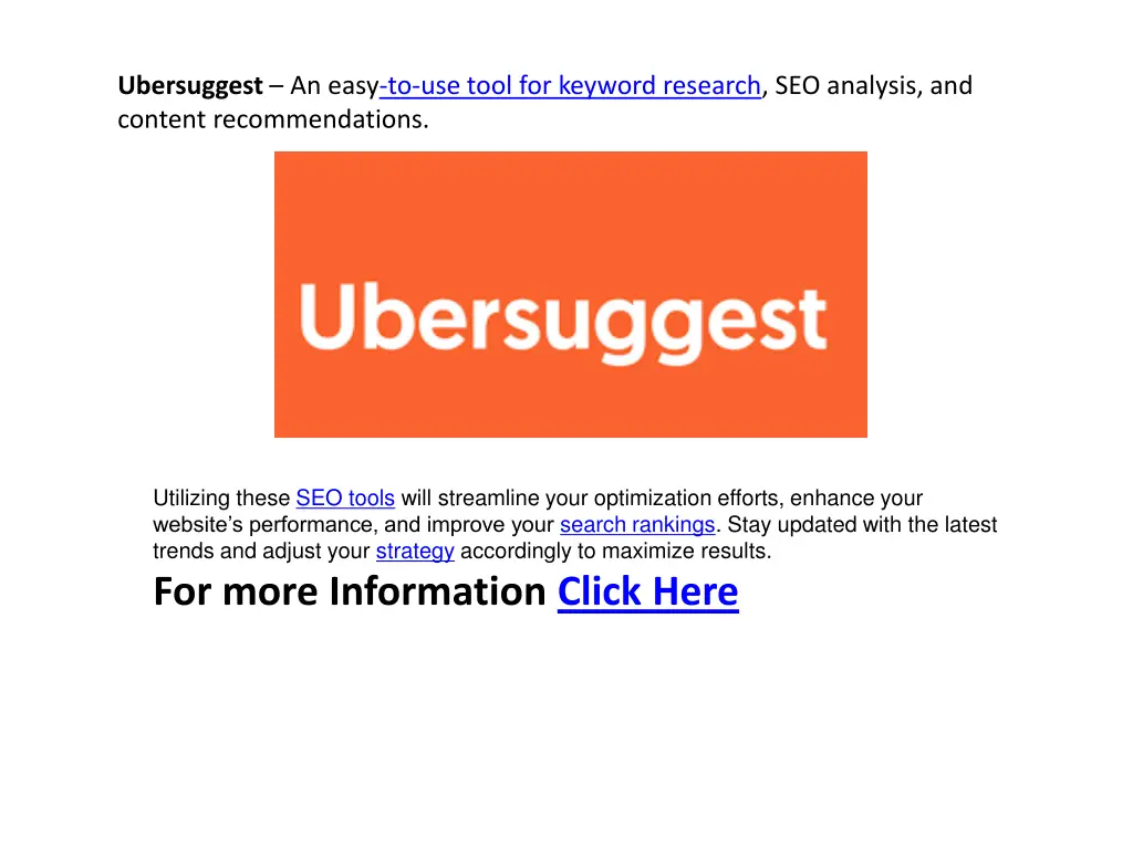 ubersuggest an easy to use tool for keyword