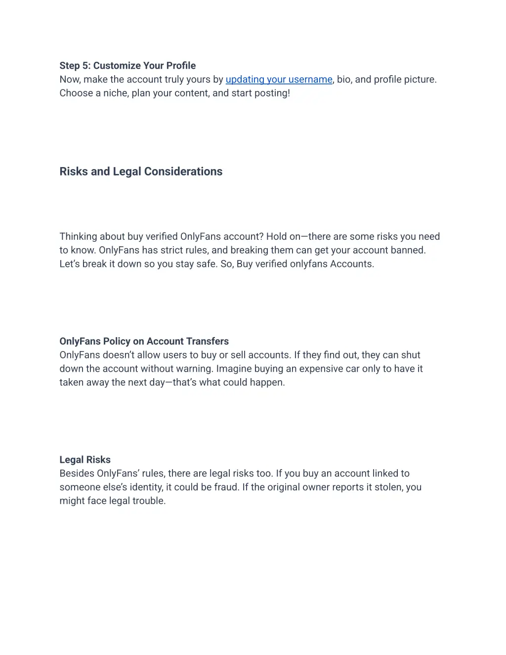 step 5 customize your profile now make