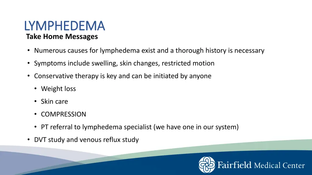 lymphedema lymphedema take home messages