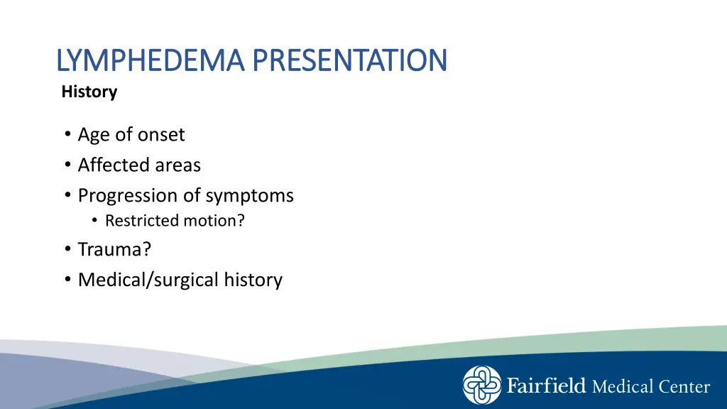 lymphedema presentation lymphedema presentation