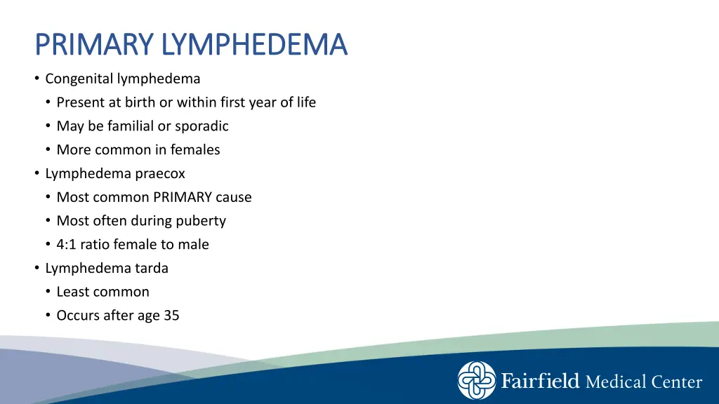 primary lymphedema primary lymphedema congenital