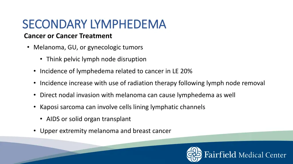 secondary lymphedema secondary lymphedema cancer