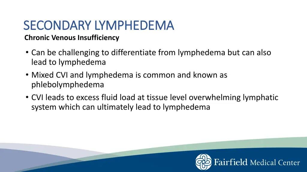 secondary lymphedema secondary lymphedema chronic