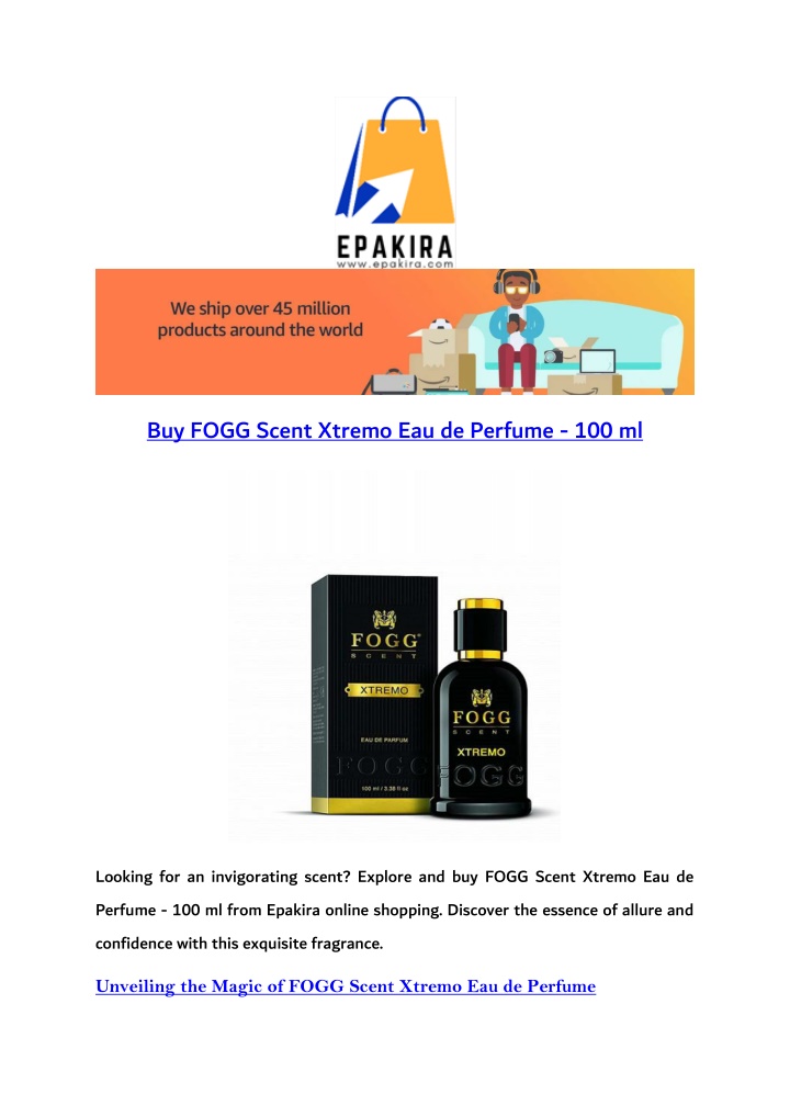 buy fogg scent xtremo eau de perfume 100 ml