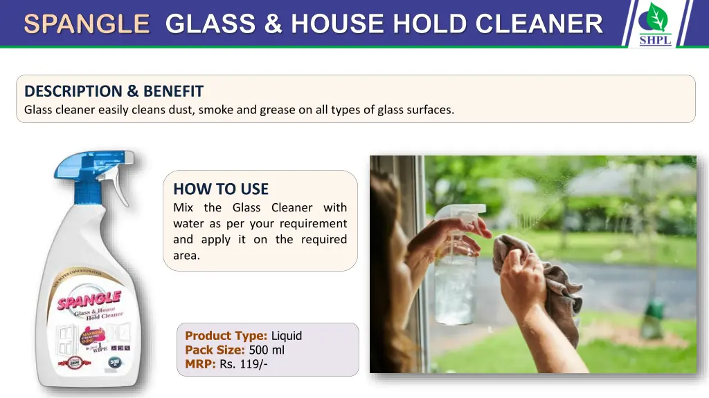 glass house hold cleaner