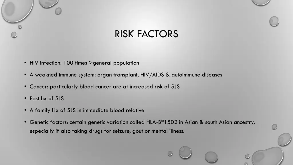 risk factors 1
