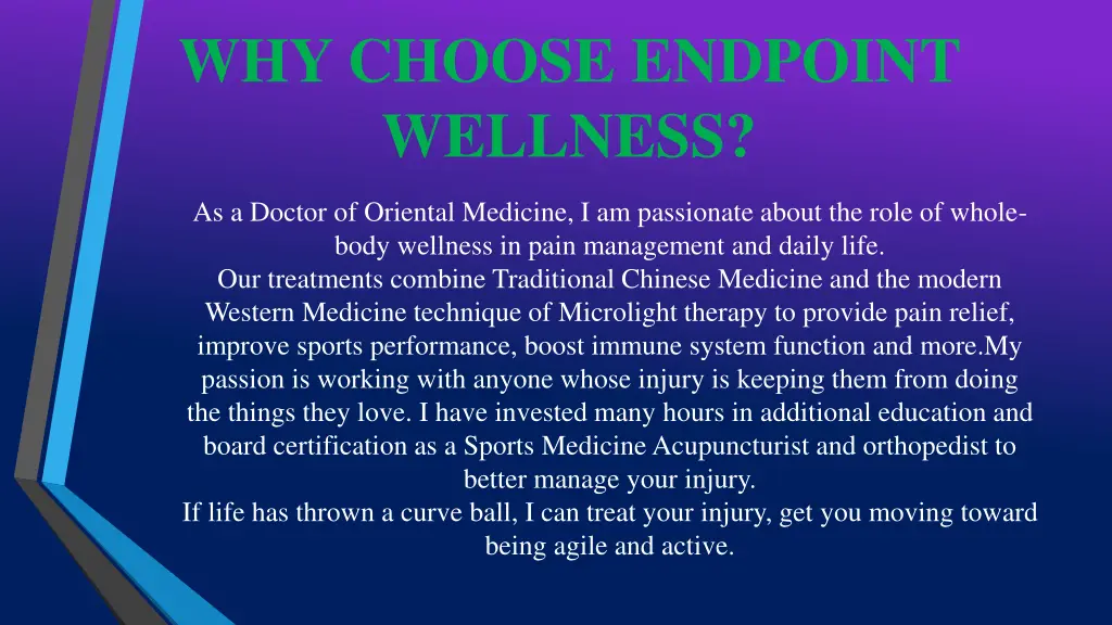 why choose endpoint wellness