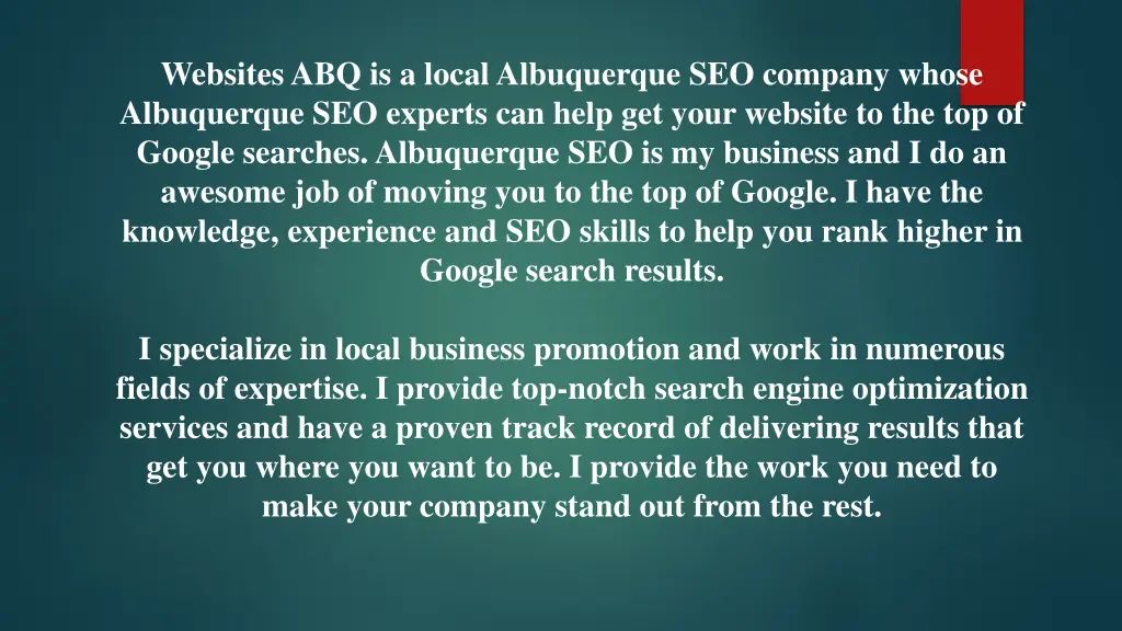 websites abq is a local albuquerque seo company