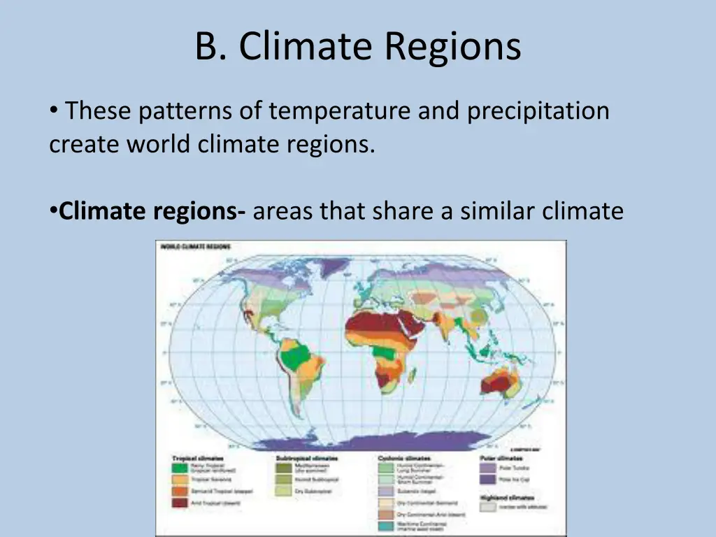 b climate regions