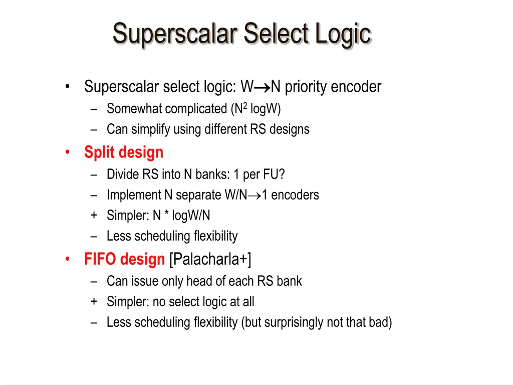 superscalar select logic