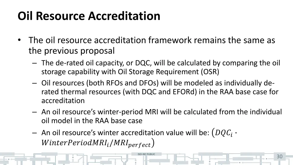 oil resource accreditation