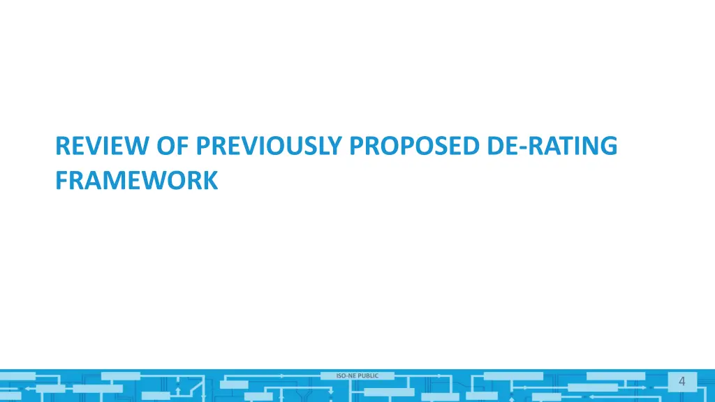 review of previously proposed de rating framework