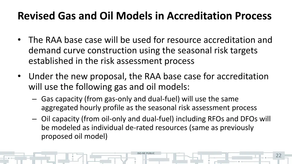 revised gas and oil models in accreditation