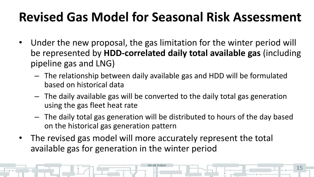 revised gas model for seasonal risk assessment