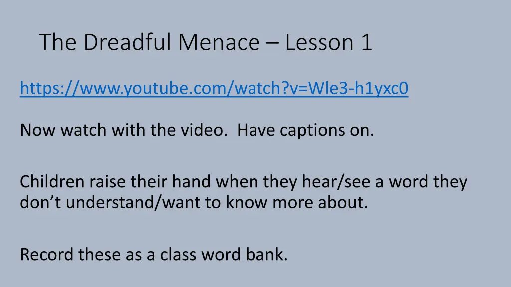 the dreadful menace lesson 1 2