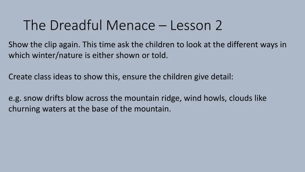 the dreadful menace lesson 2 1