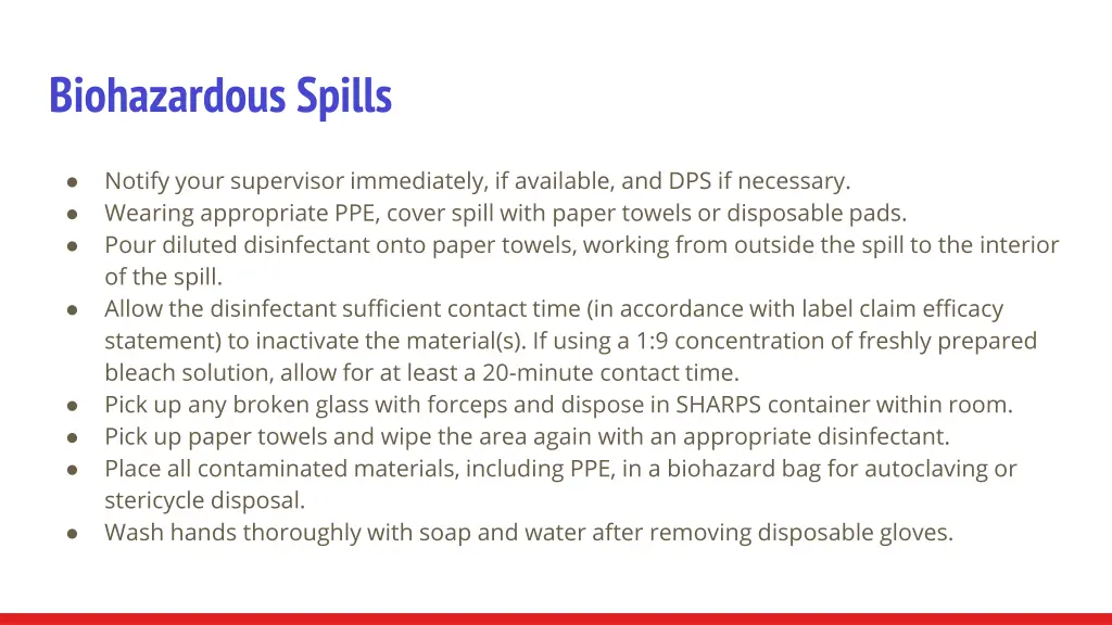 biohazardous spills