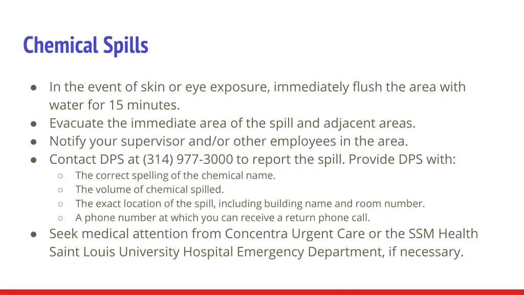 chemical spills