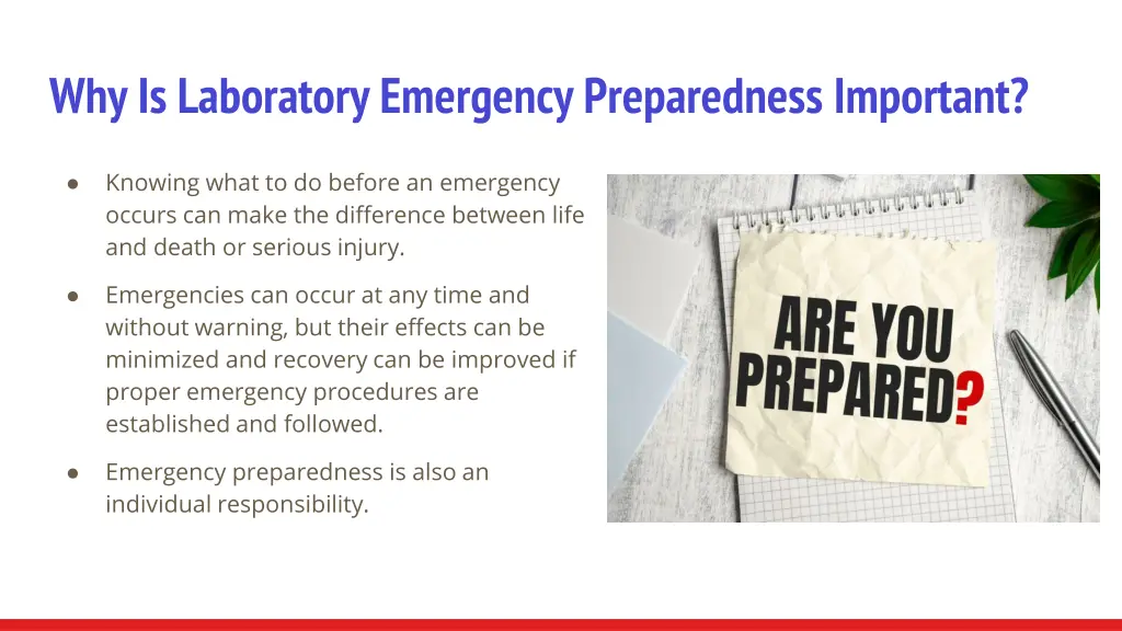 why is laboratory emergency preparedness important