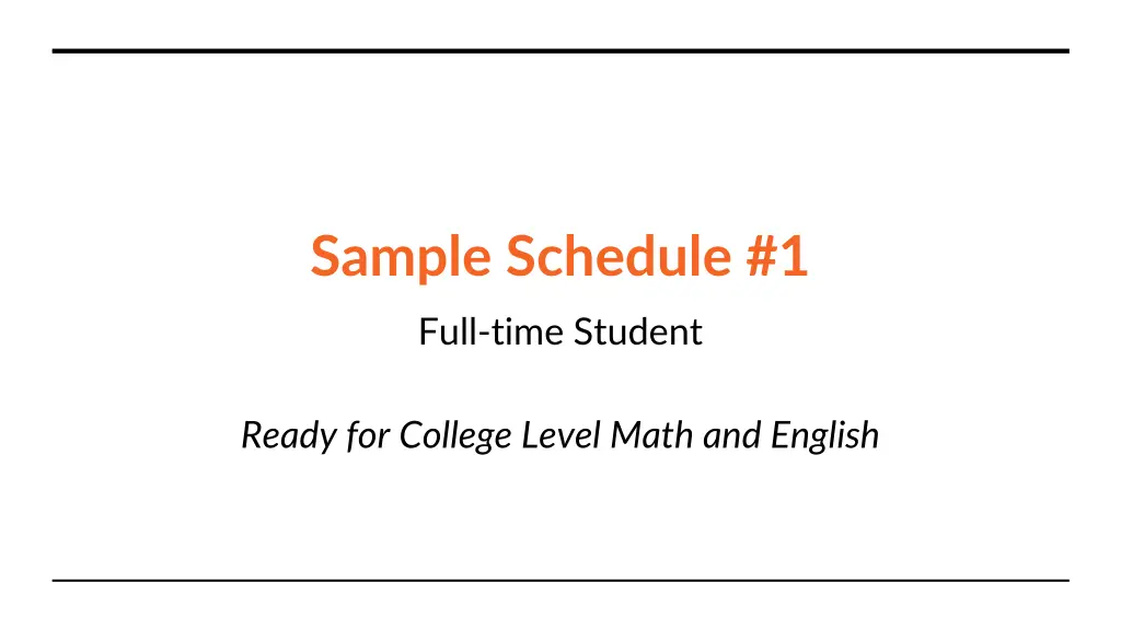 sample schedule 1