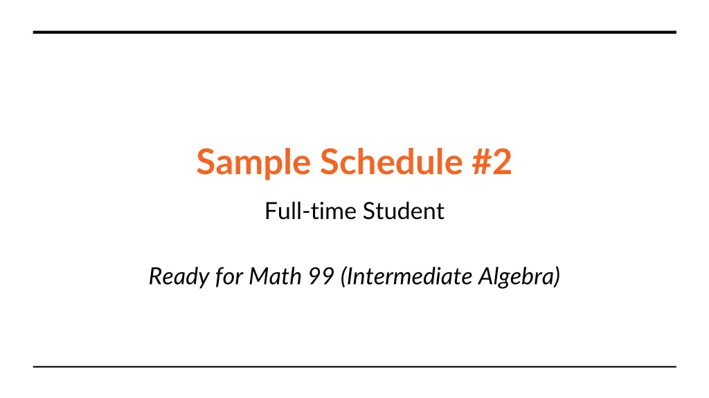 sample schedule 2