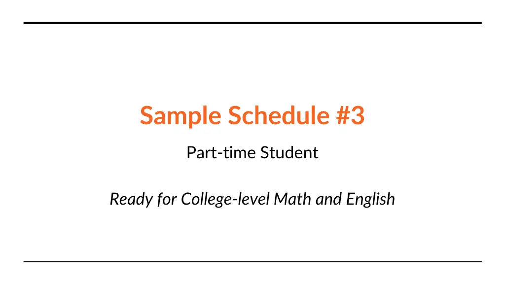 sample schedule 3