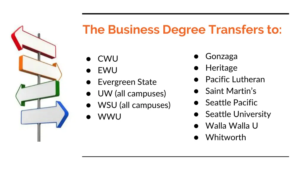 the business degree transfers to
