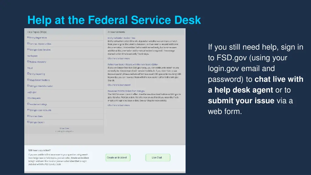 help at the federal service desk 7