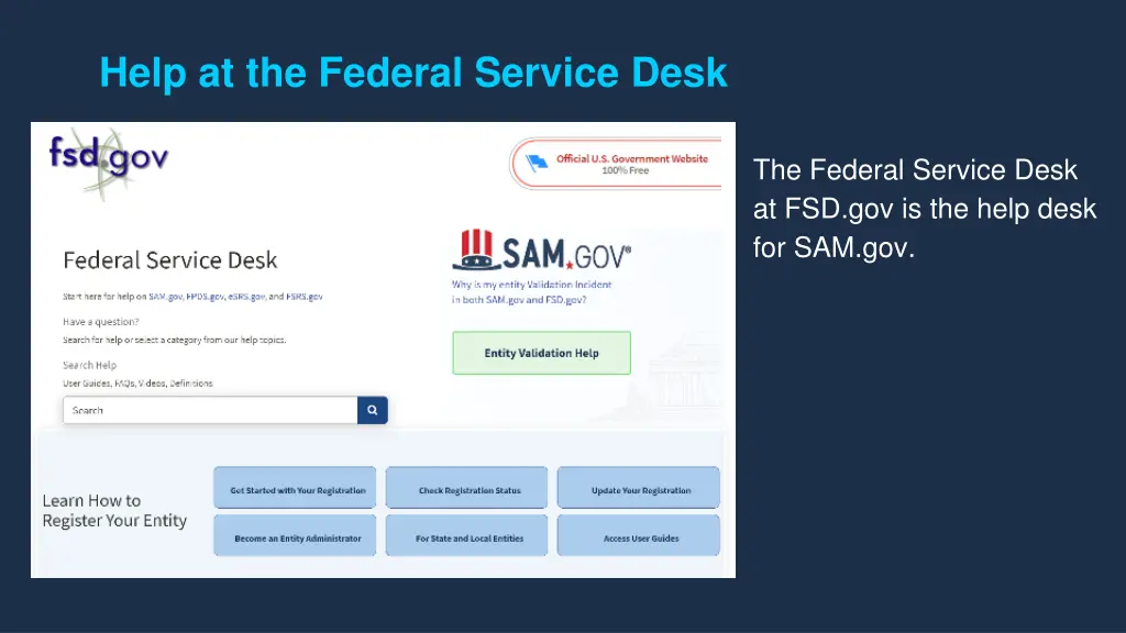 help at the federal service desk