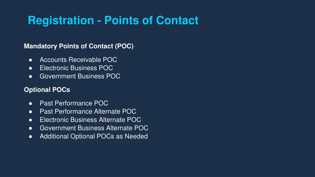 registration points of contact