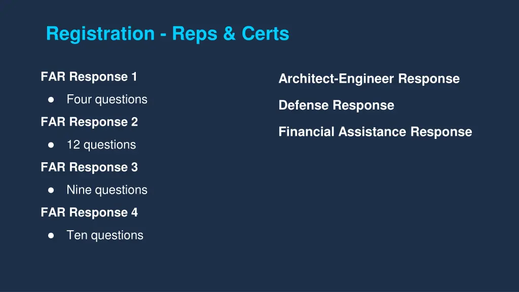 registration reps certs