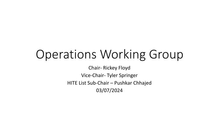 operations working group