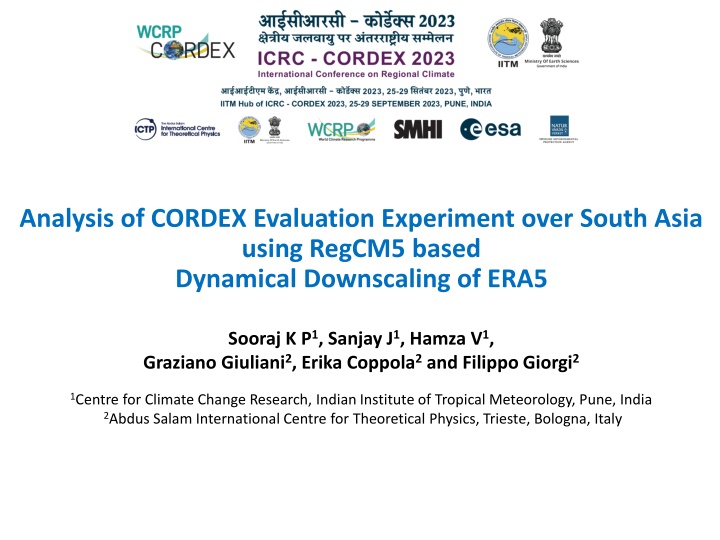 analysis of cordex evaluation experiment over
