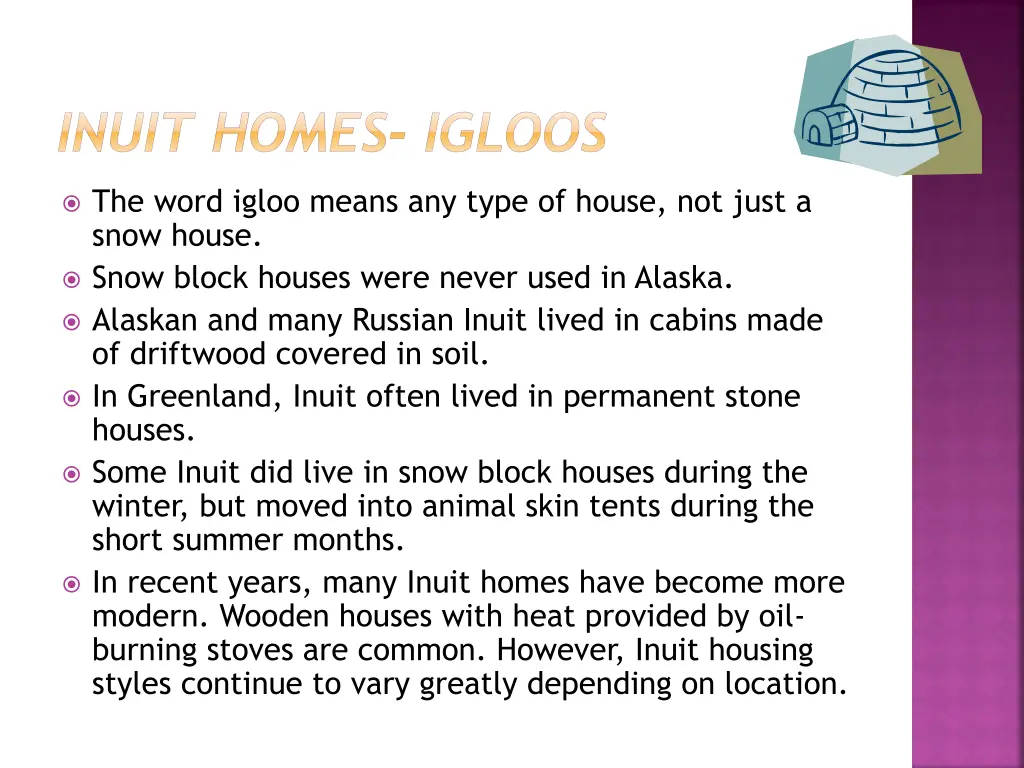 inuit homes igloos