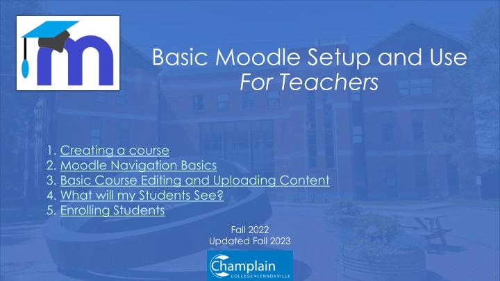 basic moodle setup and use for teachers