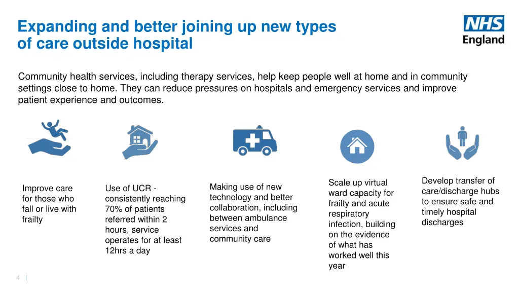 expanding and better joining up new types of care