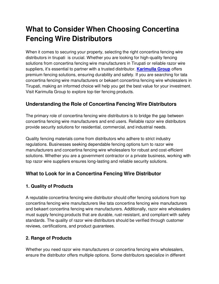 what to consider when choosing concertina fencing