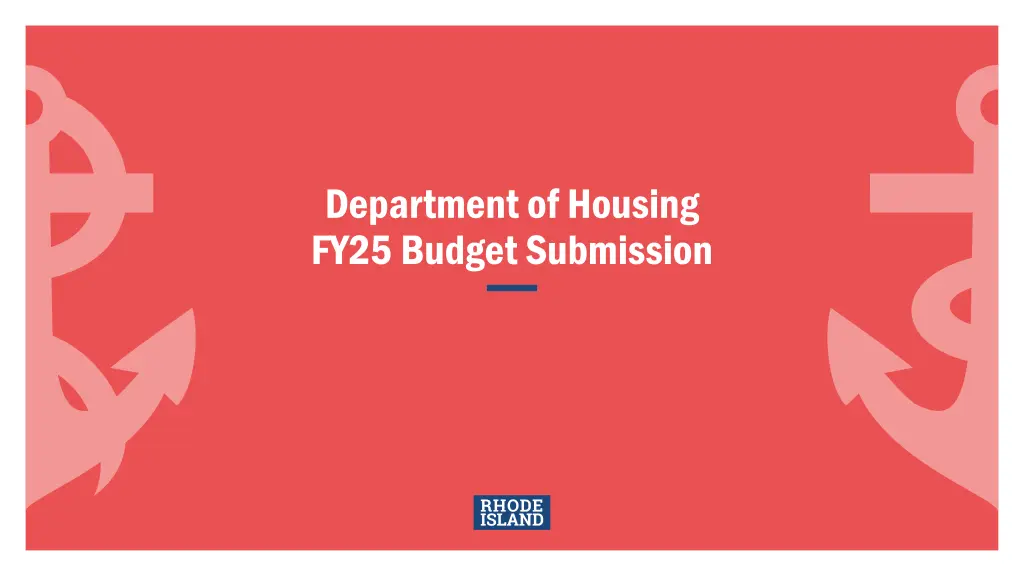 department of housing fy25 budget submission