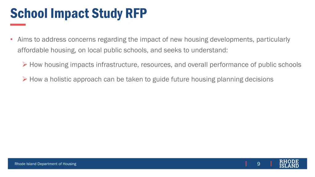 school impact study rfp