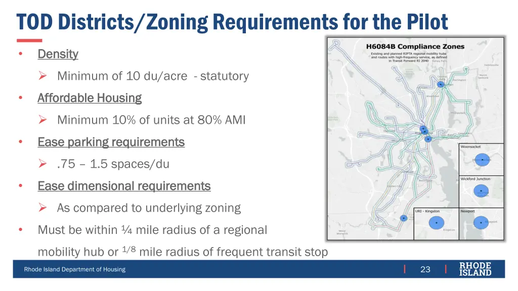 tod districts zoning requirements for the pilot