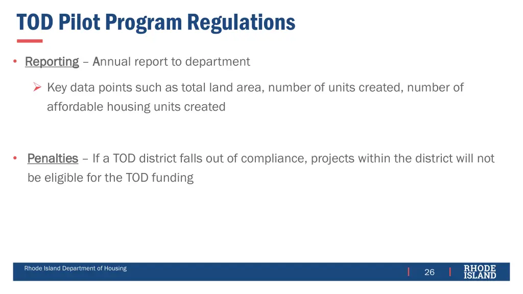 tod pilot program regulations