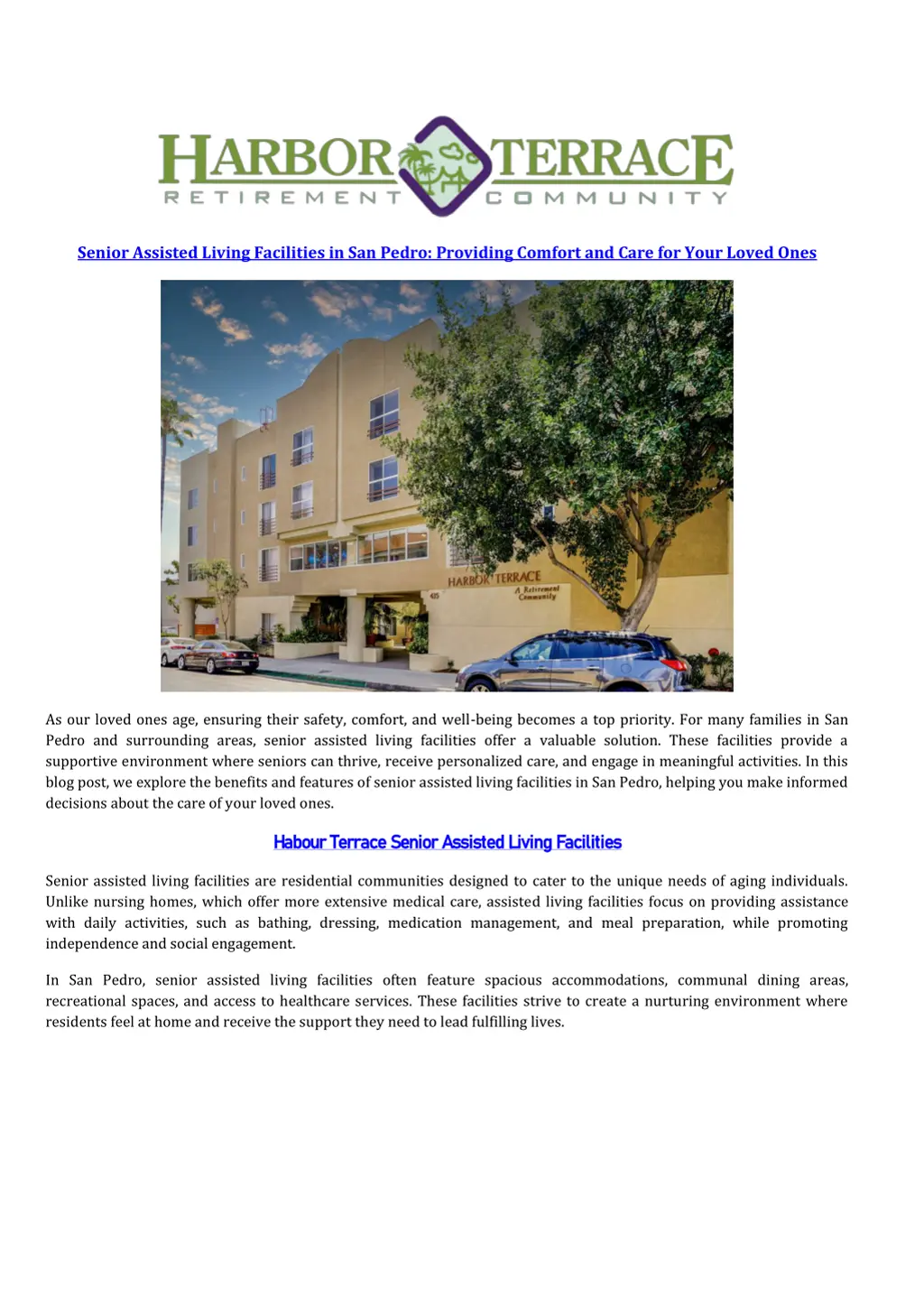 senior assisted living facilities in san pedro