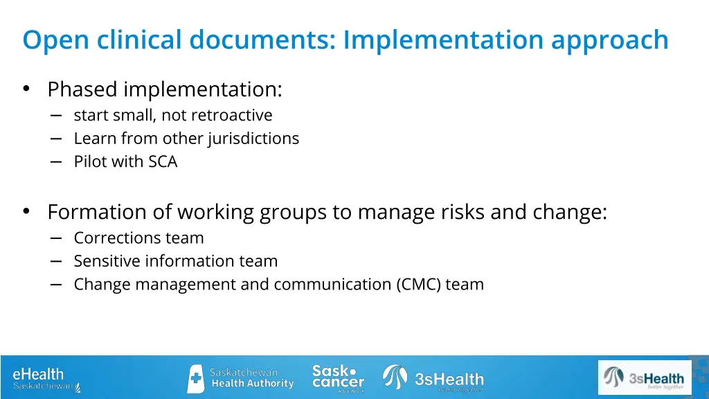 open clinical documents implementation approach