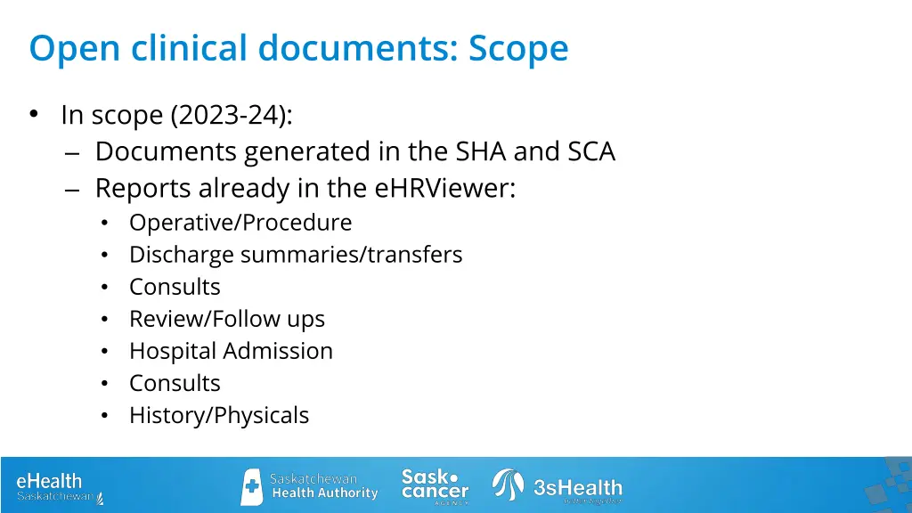 open clinical documents scope