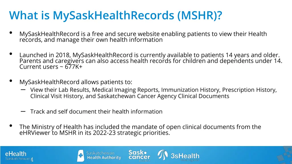 what is mysaskhealthrecords mshr